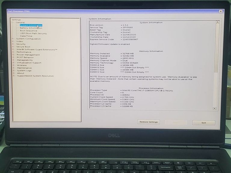 Купити Dell intel core i7-10850h / 32gb/ 17дюймів / nvme liteon 512gb / nvidia quadro rtx3000 Б/У
