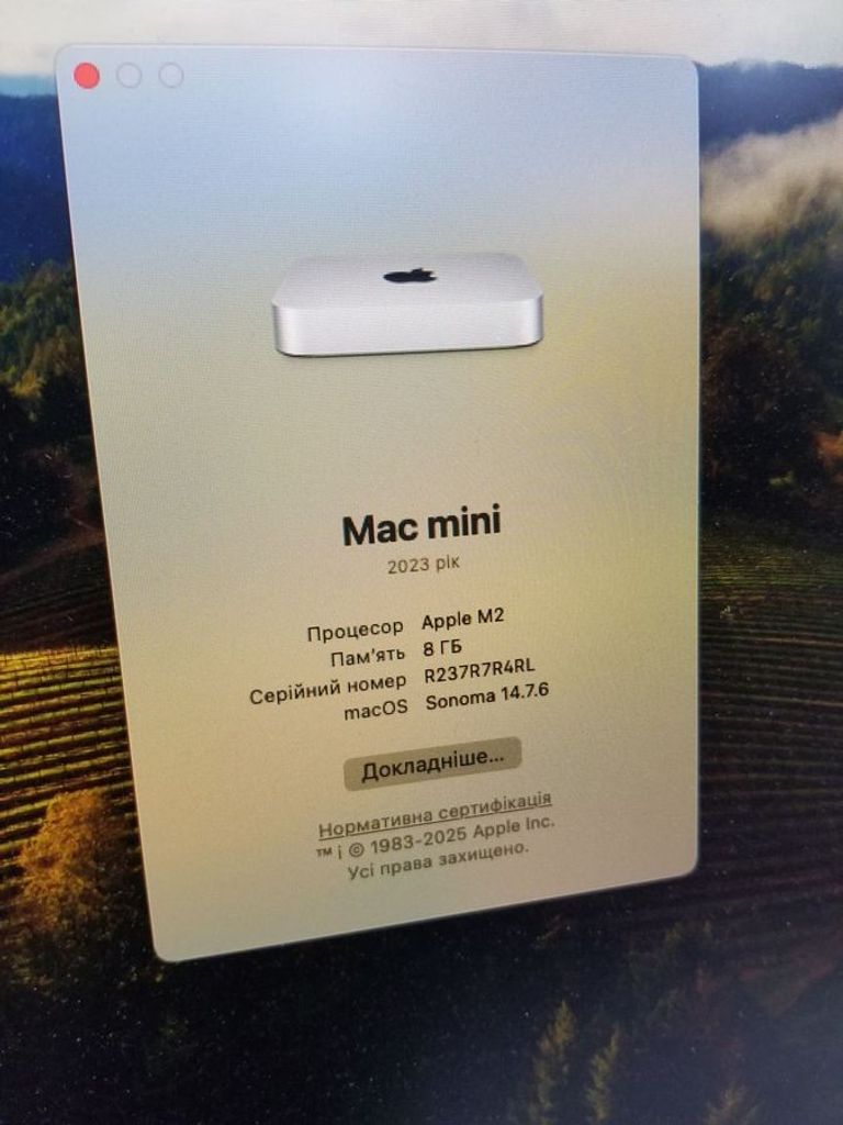 Apple mac mini a2686 mmfj3 m2/8core/ram 8gb/ssd256gb Код:01-200548896. Зображення 7