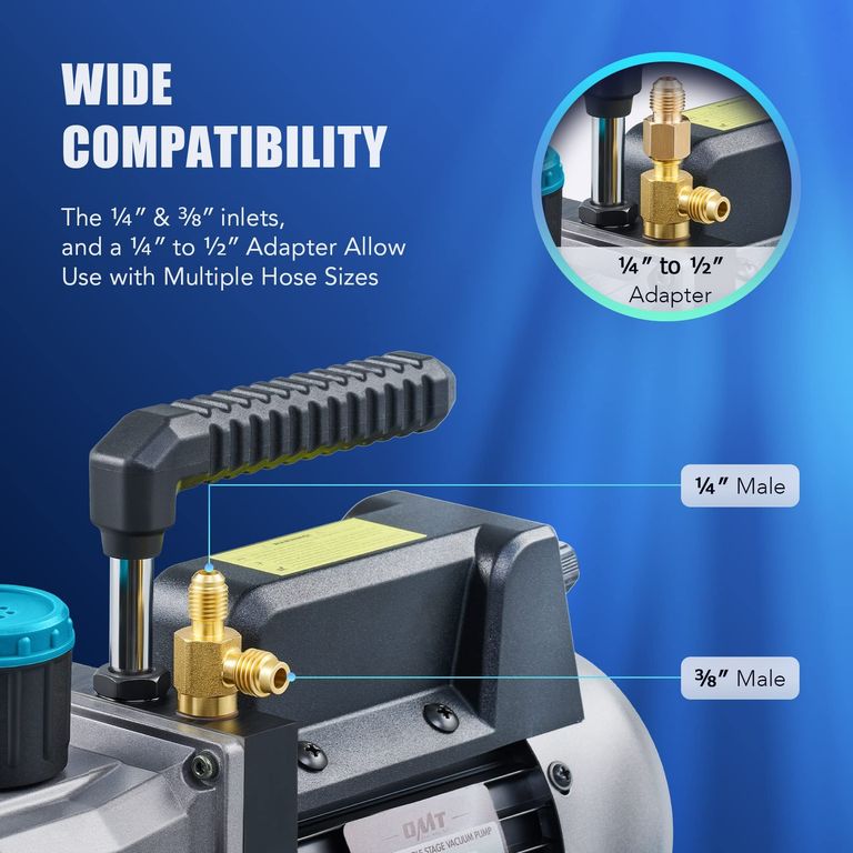 Orion Motor Tech 3,5 куб. футів/хв, HVAC. + Комплект діагностичних манометрів OMT 3-Way AC Diagn Код:null. Зображення 10