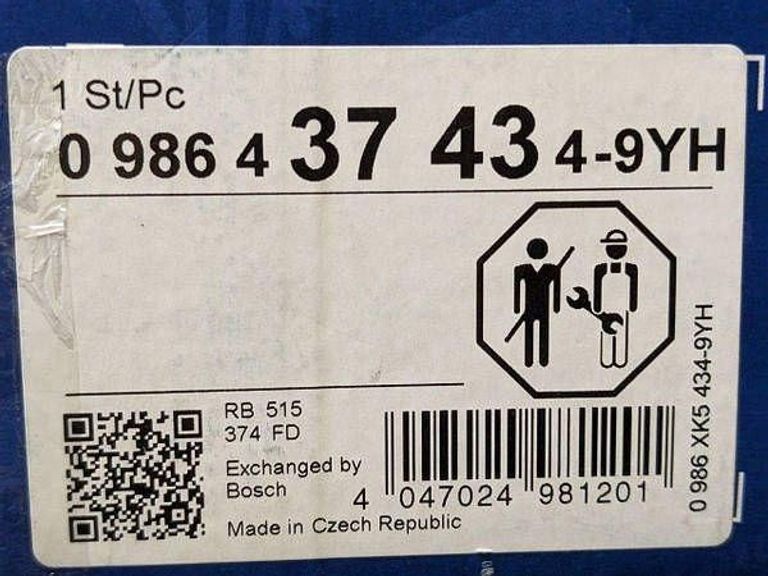 BOSCH  0  986  437  434 (CR/CP4S1/R40/20-S) для VW, Audi, Skoda та Seat Код:null. Изображение 4