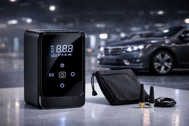 Купити Автомобільний компрессор Car Air Pump + павер банк + ліхтар Model:901А Б/У