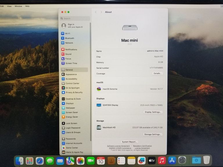 Apple mac mini a2686 mmfj3 m2/8core/ram 8gb/ssd256gb Код:01-200609663. Изображение 7