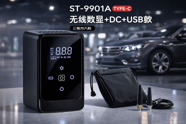 Автомобільний компрессор Car Air Pump + павер банк + ліхтар Model:901А Код:null. Зображення 4