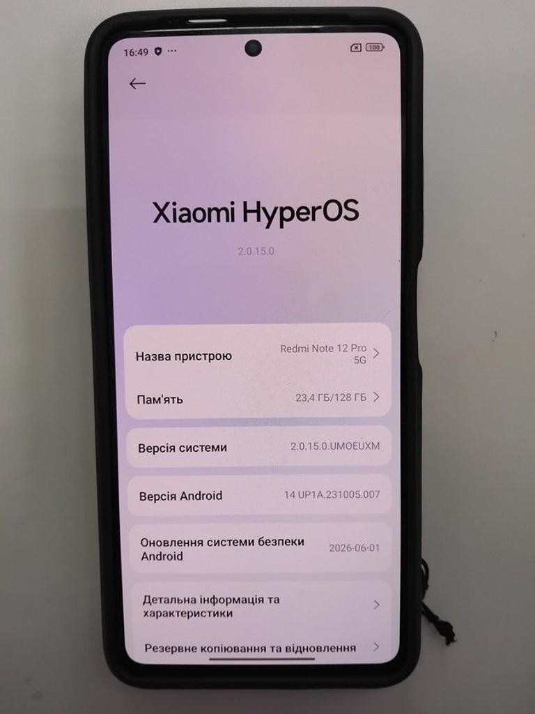 Дешево Xiaomi Redmi Note 12 Pro 5G 6/128GB Black з ломбарду