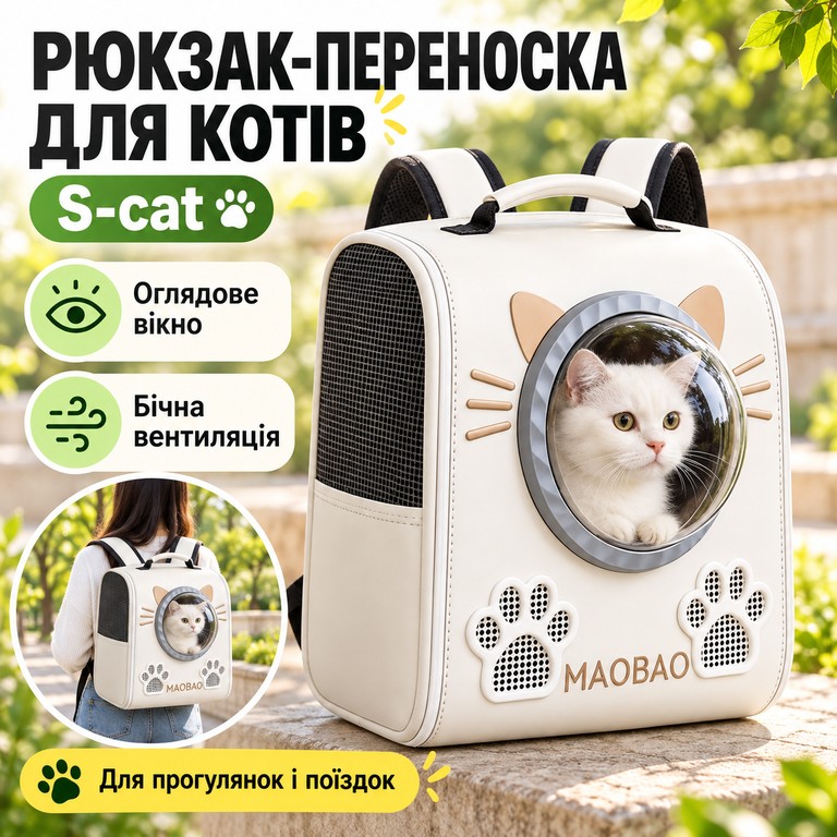 Купити S-cat для котів зі смотровим вікном та вентиляцією Б/У