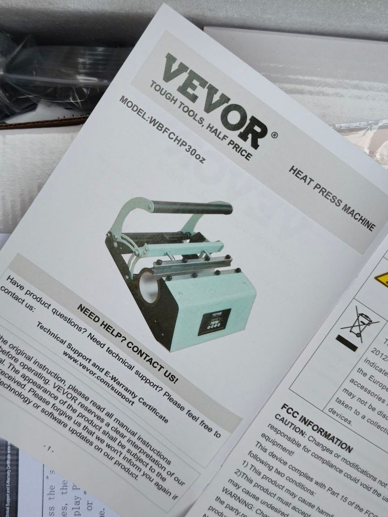 Термопрес для сублімації стаканів VEVOR, набір для сублімації стаканів з 8 шт. порожніх стаканів по 20 унцій. Новий.  Код:null. Зображення 7