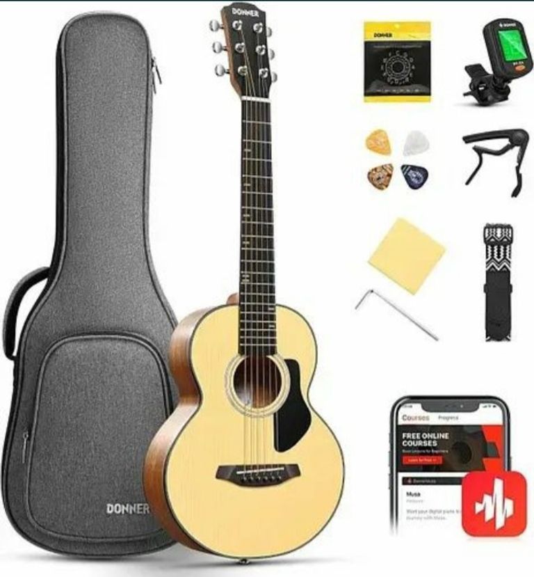 Купити Акустична гітара Donner DAL-110D: Компактність, якість та стиль у кожному акорді. НОВА! Б/У