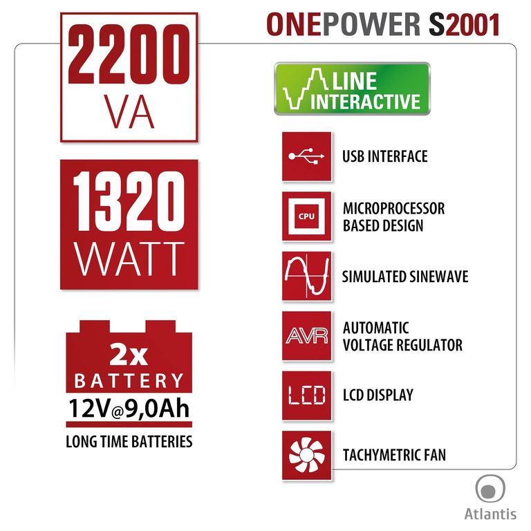 Atlantis Land OnePower 2001 2000VA Код:null. Зображення 10