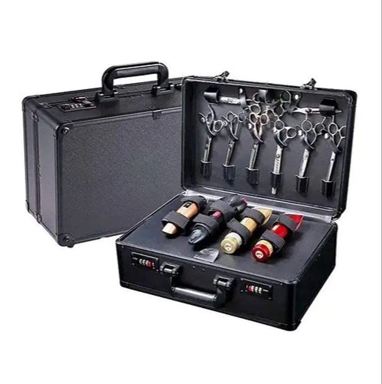 Бьюті кейс валіза для перукаря барбера з кодовим замком пластик чорний 40х27х15см. Новий.  Код:null. Зображення 10