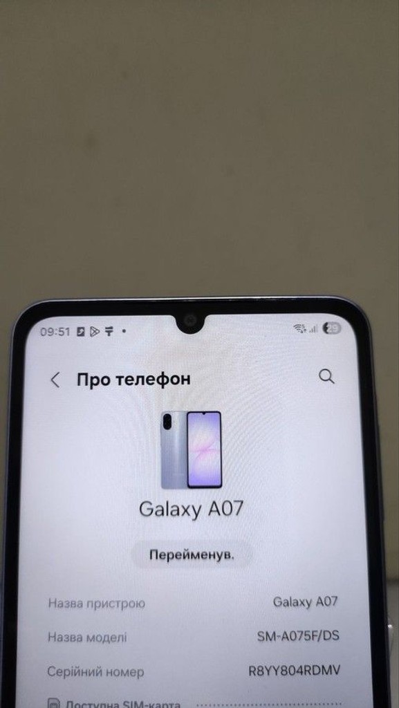 Оголошення Samsung galaxy a07 4/128gb Б/У