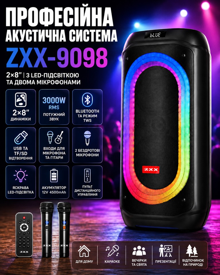 Купить ZXX-9098 2×8″ Б/У