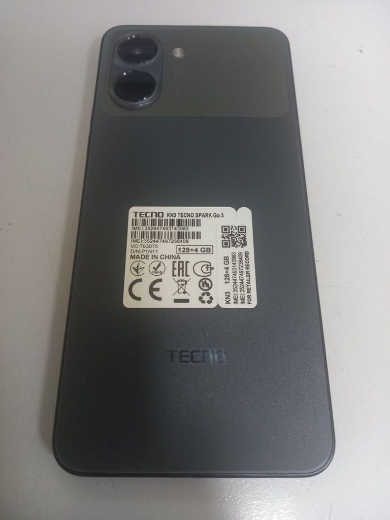 Купити Tecno Spark Go 3 4/128GB Ink Black (4894947105272) Б/У