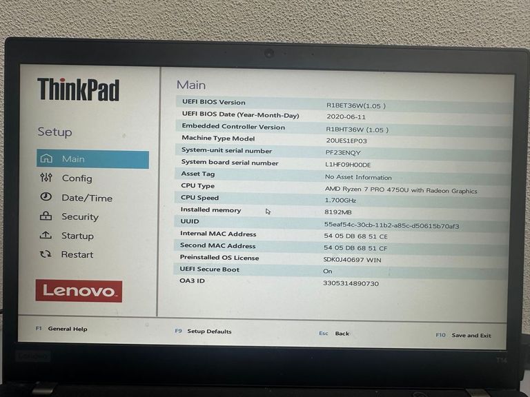 Lenovo 14/ryzen 7 pro 4750u ddr4/8gb ddr4/ssd 256 gb/*інтегрована Код:01-200783659. Изображение 26
