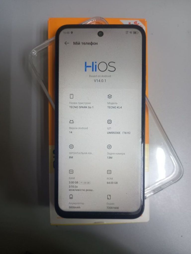 Объявление Tecno spark go 1 kl4 3/64gb Б/У