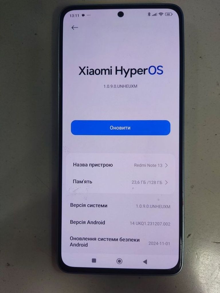 Оголошення Xiaomi redmi note 13 4g 6/128gb Б/У