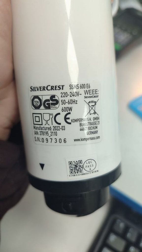 Silvercrest kitchen tools ssms 600 e6 Код:01-200913397. Изображение 5