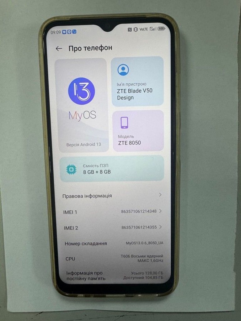 Дешево Zte Blade V50 Design 8/128GB Black з ломбарду