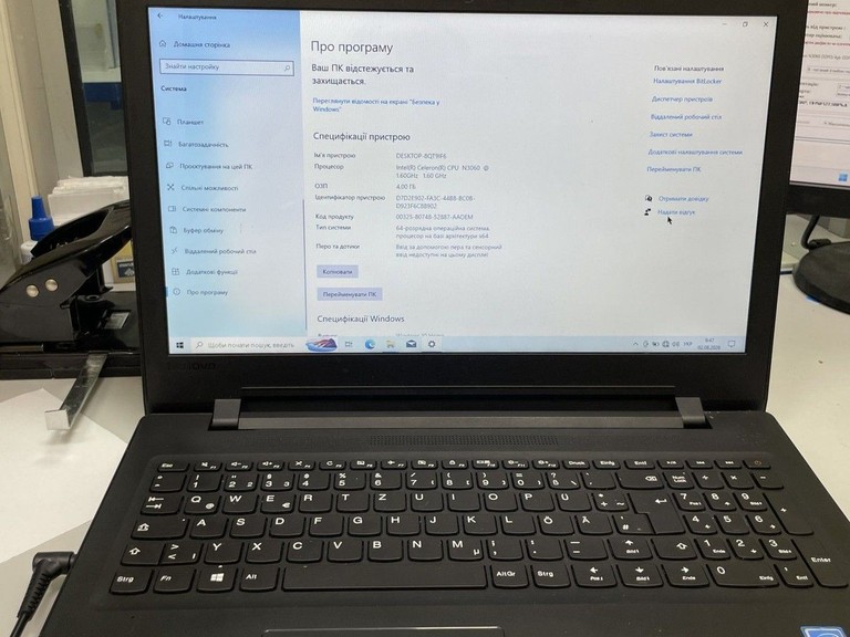 Купити Lenovo 15/celeron n3060 ddr3/4gb ddr3/ssd 1200 gb/*інтегрована Б/У