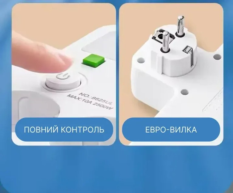 8625UL з нічником, 4 розетки + USB + Type-C (17559/MG) Білий Код:null. Зображення 6