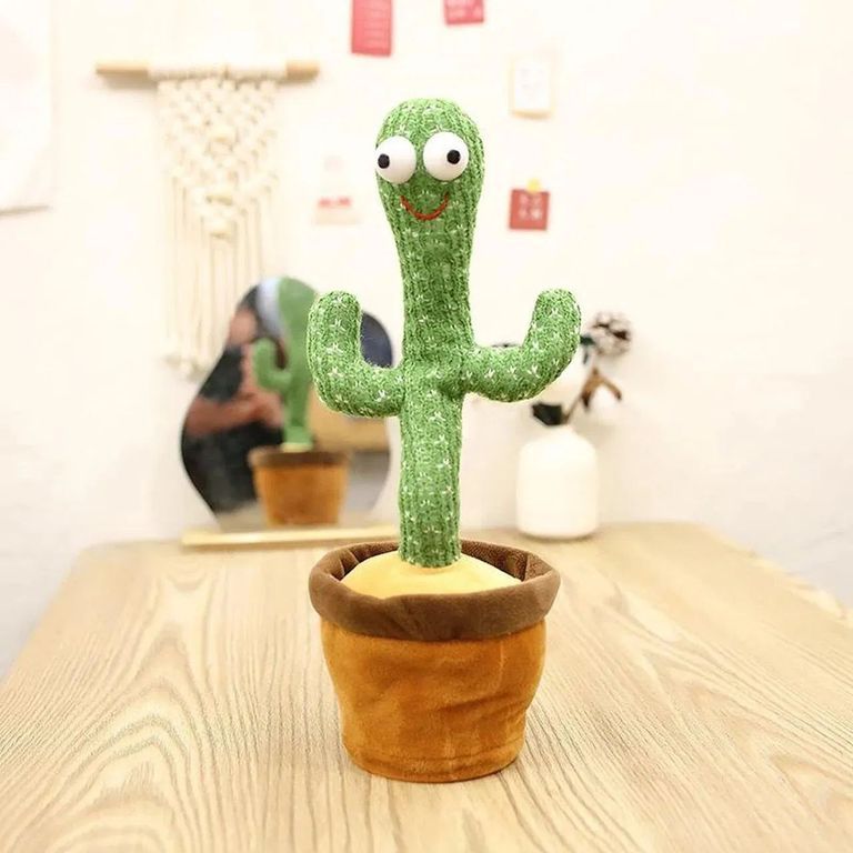 Танцюючий кактус співаючий 120 пісень з підсвічуванням Dancing Cactus TikTok іграшка Повторюшка кактус