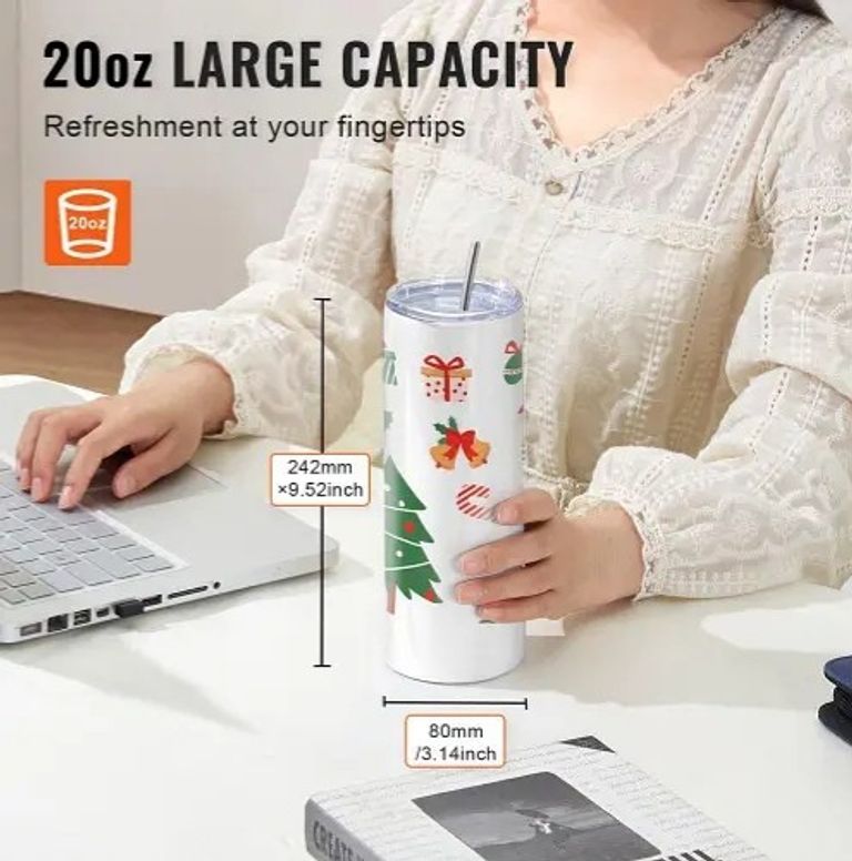 Дешево Термопрес для сублімації стаканів VEVOR, набір для сублімації стаканів з 8 шт. порожніх стаканів по 20 унцій. Новий.  з ломбарду