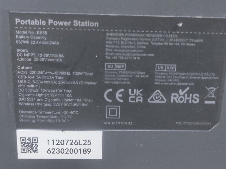 Купити Bluetti EB55 Portable Power Station 537Wh Б/У