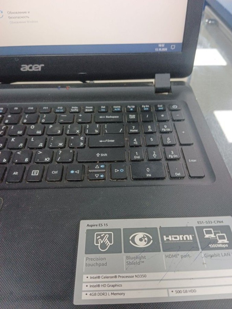 Объявление Acer 15/celeron n3350 ddr3/4gb ddr3/hdd *відсутній/ssd 120 gb/*інтегрована Б/У