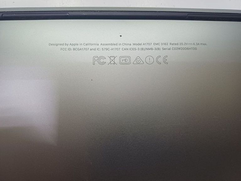 Apple macbook pro a1707/15.4/core i7 2,8ghz/ram16gb/ssd256gb/amd radeon pro555 2gb Код:01-200805259. Изображение 7