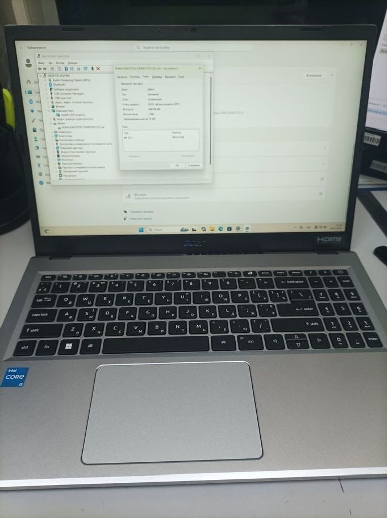 Купить Acer 15/core i3-1315u ddr5/16gb ddr5/hdd *відсутній/ssd 512 gb/*інтегрована; Б/У