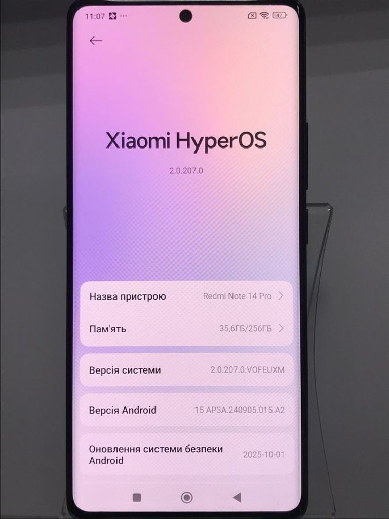 Купити Xiaomi Redmi Note 14 Pro 8/256GB Midnight Black Б/У