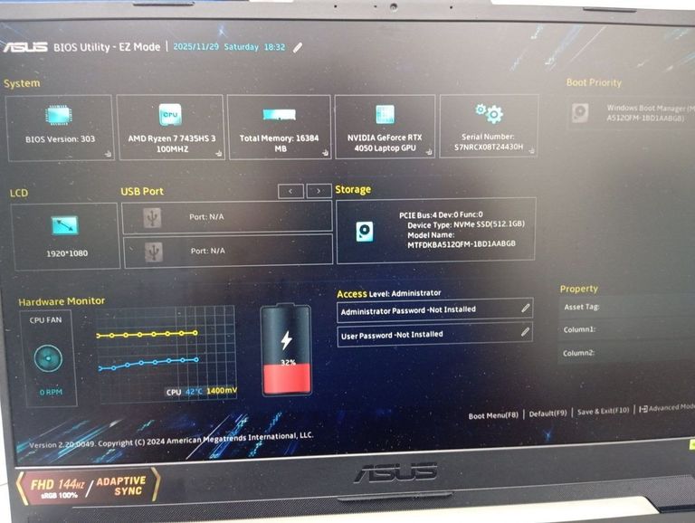 Распродажа Asus 16/ryzen 7 7435hs ddr5/16gb ddr5/hdd *відсутній/ssd 512 gb/geforce rtx4050 6gb, продавец Техноскарб