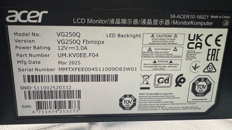 Дешиво Acer vg250qfbmiipx с ломбарда