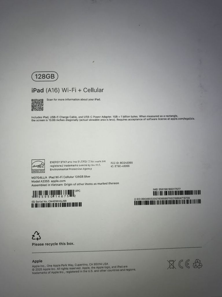 Купити Apple ipad 2025 wi-fi + cellular 128gb Б/У