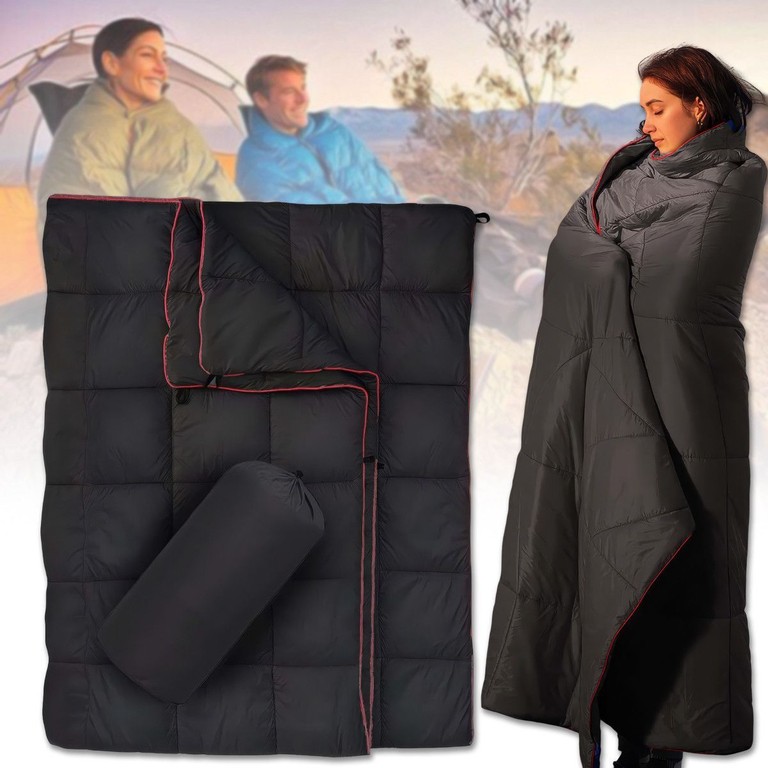 Дешиво Travel blanket для кемпінгу 200×140 см з водовідштовхувальним покриттям DWR чорна с ломбарда