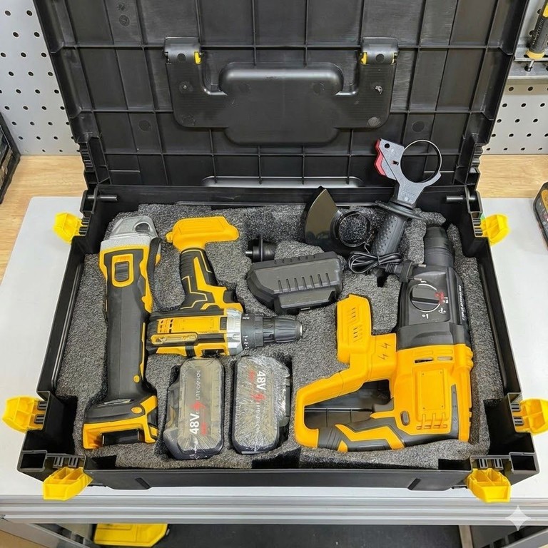 Tool Set 3 в 1 48V: Перфоратор, Шурупокрут, Болгарка (КШМ) Код:null. Изображение 5