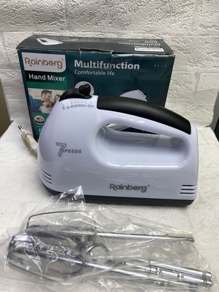 Купити Миксер ручной Rainberg RB-1001 7 скоростей + насадки для теста Б/У