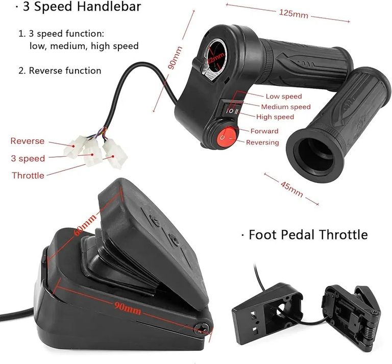 BLDC 72 В 3000 Вт із контролером 24 Mosfet 50 А та педаллю газу для електроскутера, двигуна E-Bike Код:null. Изображение 8