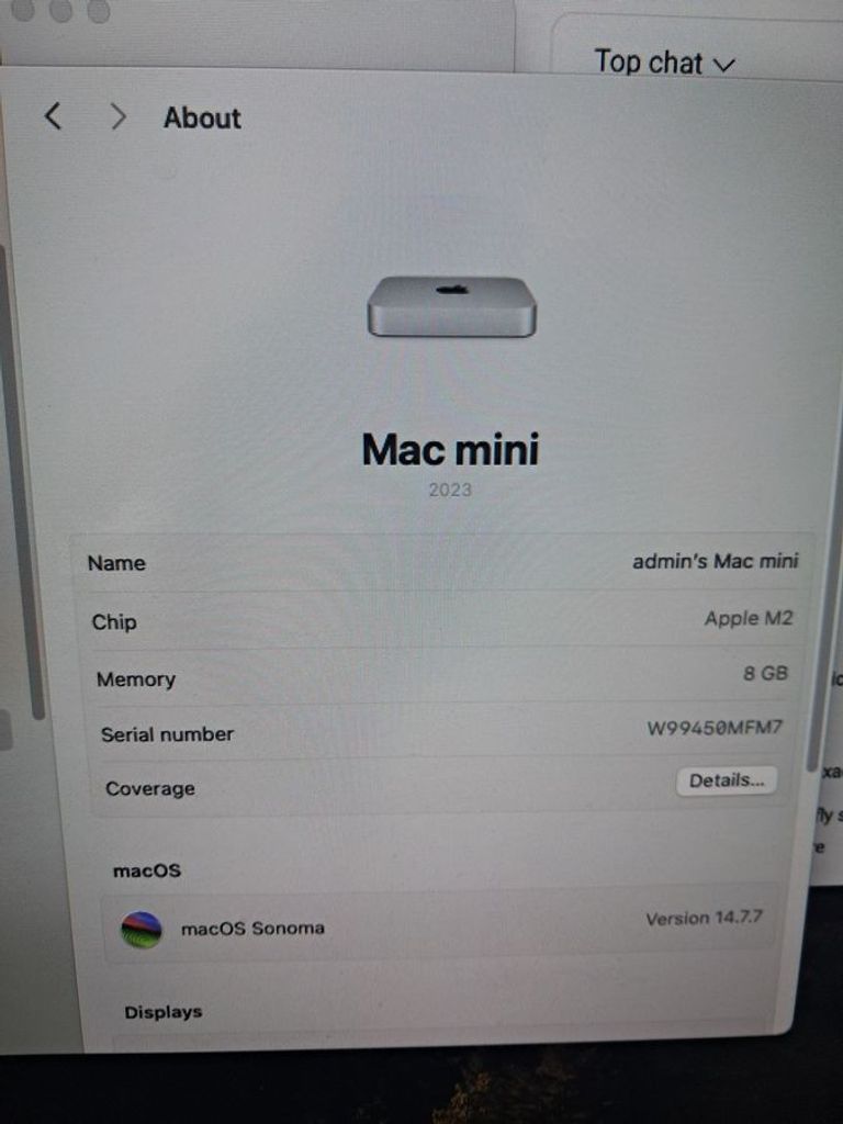 Apple mac mini a2686 mmfj3 m2/8core/ram 8gb/ssd256gb Код:01-200609662. Зображення 5