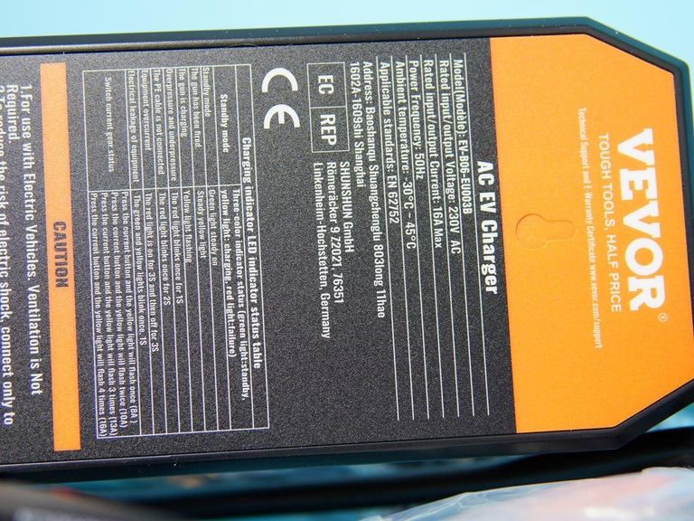 VEVOR тип 2, 16 А, 3,7 кВт Код:null. Изображение 6