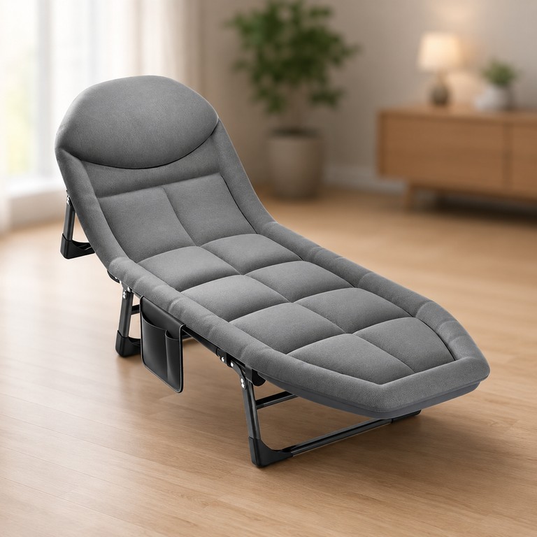 Folding bed з регулюванням спинки 180х65х30 см Сірий / Розкладне ліжко з ніжками/розкладачка Код:null. Изображение 7