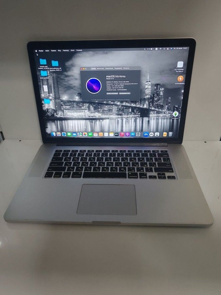 Объявление Apple macbook pro a1398 15,4" core i7 2.2ghz/ram 16gb/ssd256gb/intel iris pro Б/У