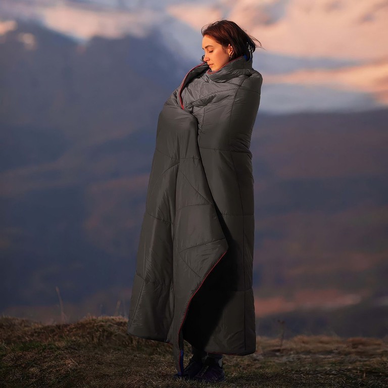 Travel blanket для кемпінгу 200×140 см з водовідштовхувальним покриттям DWR чорна Код:null. Изображение 6
