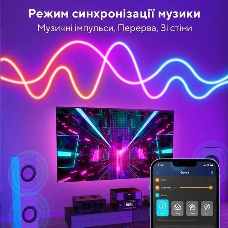Дешево Govee H61A2 Neon LED Strip Light 5 м. Білий. Нова. з ломбарду