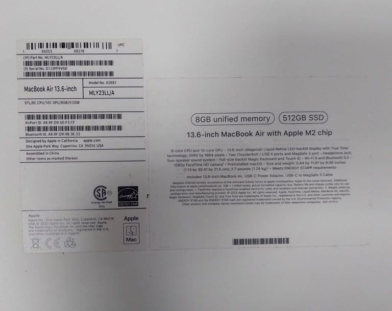 Apple macbook air 13,6" m2 2022 Код:01-200577799. Зображення 12
