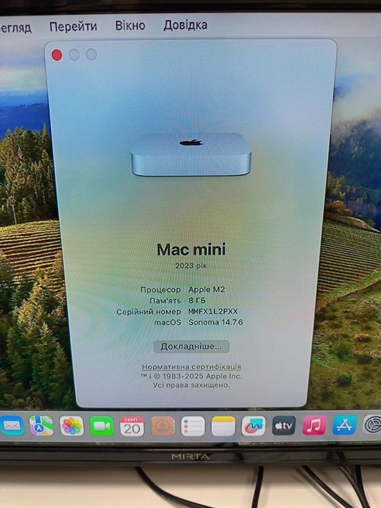 Apple mac mini a2686 mmfj3 m2/8core/ram 8gb/ssd256gb Код:01-200600531. Изображение 6