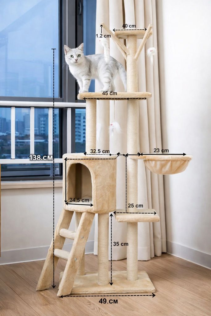 Дешево Cat House з кігтеточкою та будиночком 5 рівнів з ломбарду
