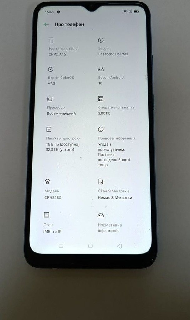 Купити Oppo a15 2/32gb Б/У