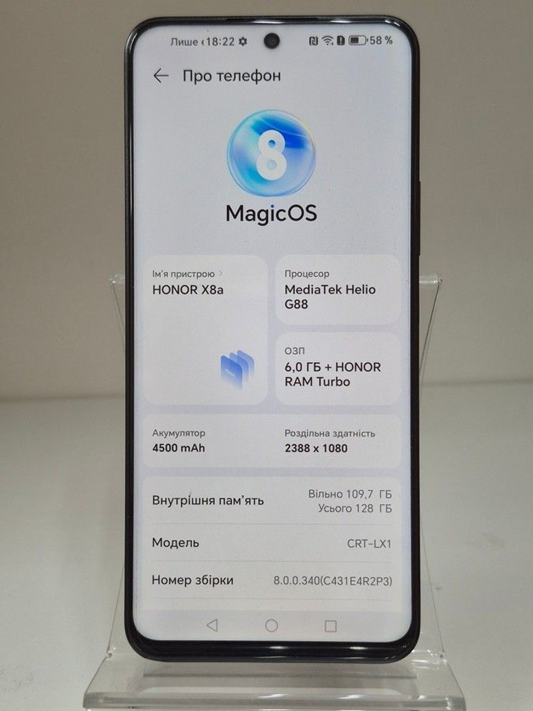 Объявление Honor x8a 6/128gb Б/У