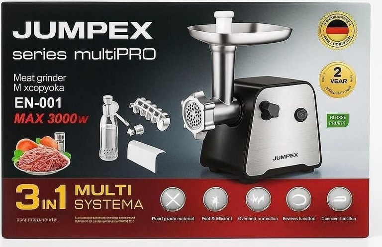 Купить Jumpex Series Multi EN-001 3000 Вт (м'ясорубка + терка + шинковка) Б/У