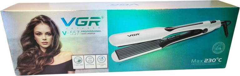 Купити Широка плойка гофре для прикореневого об'єму VGR V-557 потужністю 70 Вт з дисплеєм та 14 температурними режимами Б/У